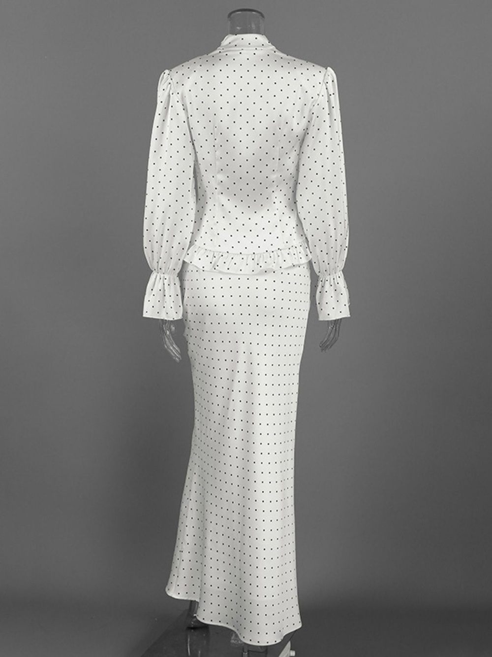 Satin Polka Dot Top and Skirt Set - Picture 10 of 12